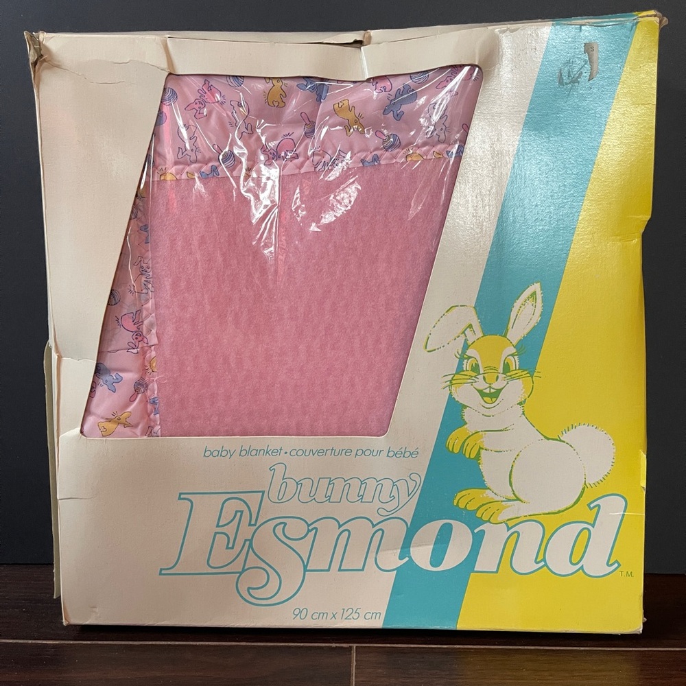 Esmond Pink Baby Blanket Vintage 1970s.
